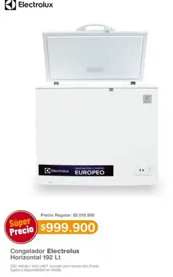 Makro Congelador Electrolux Horizontal 192LT oferta