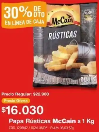 Makro Papa Rústicas McCain x 1kg oferta