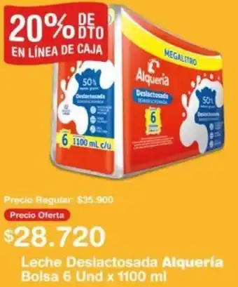 Makro Leche Deslactosada Alquería Bolsa 6 Und x 1100ml oferta