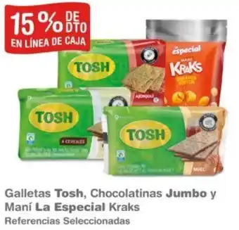 Makro Galletas Tosh, Chocolatinas Jumbo y Maní La Especial Kraks oferta