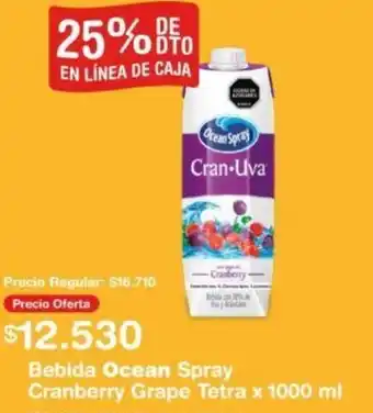 Makro Bebida Ocean Spray Cranberry Grape Tetra x 1000ml oferta