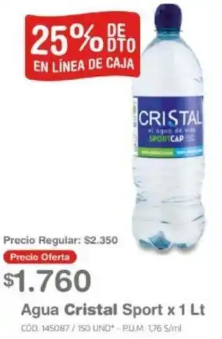 Makro Agua Cristal Sport x 1lt oferta