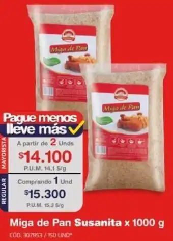 Makro Miga de Pan Susanita x 1000g oferta