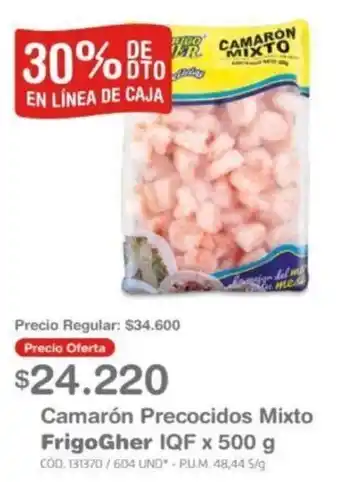 Makro Camarón Precocidos Mixto FrigoGher IQF x 500g oferta