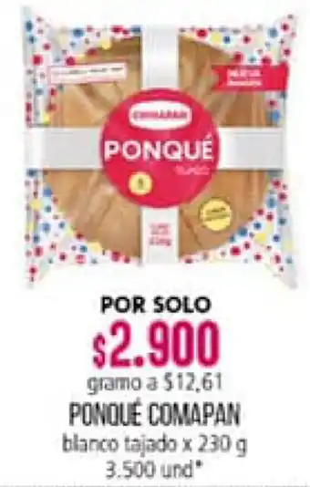 Colsubsidio Ponqué Comapan 230g oferta