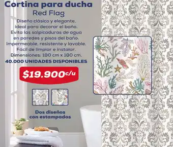 Tiendas D1 Cortina para ducha Red Flag oferta