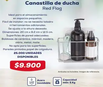 Tiendas D1 Canastilla de ducha Red Flag oferta