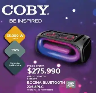 Olímpica COBY BE INSPIRED BOCINA BLUETOOTH 2X6.5PLG oferta