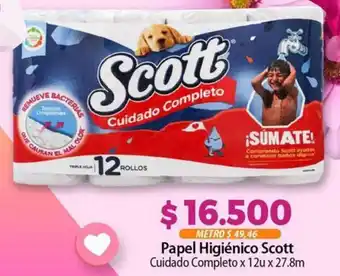 El Cámbulo Papel Higiénico Scott Cuidado Completo x 12u x 27.8m oferta