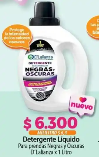Detergente Líquido Para prendas Negras y Oscuras D'Lalianza x 1 Litro