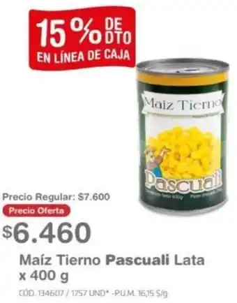 Makro Maíz Tierno Pascuali Lata x 400g oferta