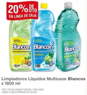 Makro Limpiadores Líquidos Multiusos Blancox x 1800ml oferta