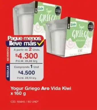 Makro Yogur Griego Aro Vida Kiwi x 160g oferta