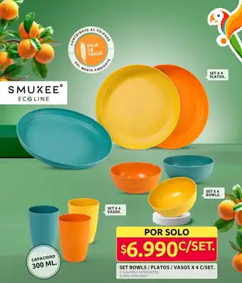 Ara SMUKEE SET BOWLS / PLATOS / VASOS X 4 C/SET oferta