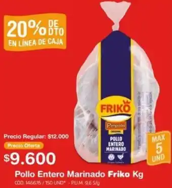 Makro Pollo Entero Marinado Friko kg oferta