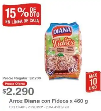 Makro Arroz Diana con Fideos x 460g oferta