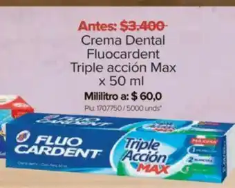 Surtimax Crema Dental Fluocardent Triple acción Max x 50ml oferta