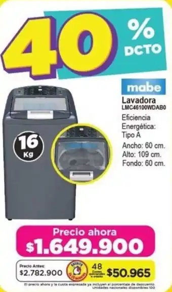 Alkomprar mabe Lavadora LMC46100WDABO oferta