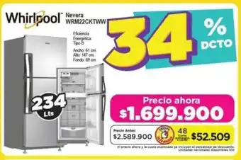 Alkomprar Whirlpool Nevera WRM22CKTWW oferta