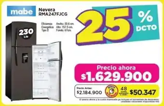 Alkomprar mabe Nevera RMA247FJCG oferta