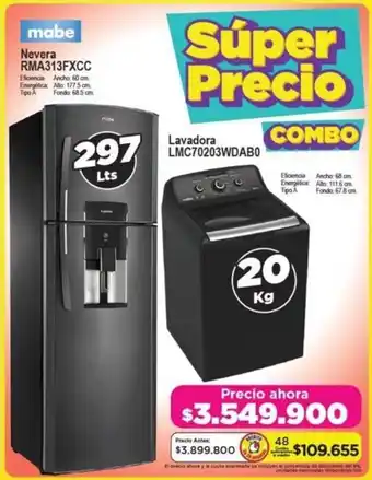 Alkomprar mabe Nevera RMA313FXCC oferta