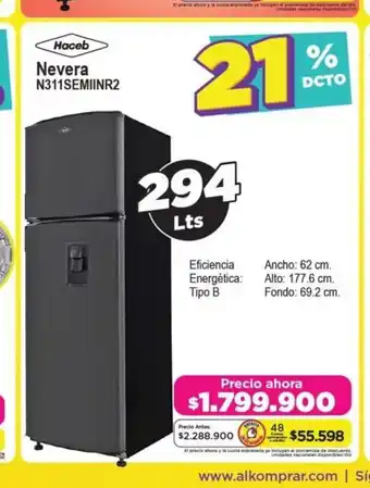 Alkomprar Haceb Nevera N311SEMIINR2 oferta