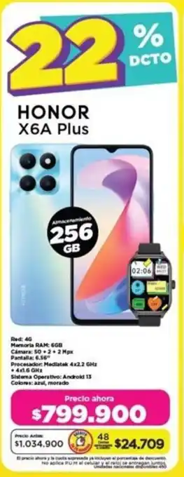 Alkomprar HONOR X6A Plus 256GB oferta