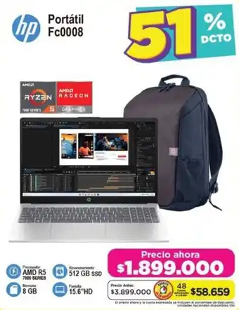Alkomprar hp Portátil FC0008 oferta