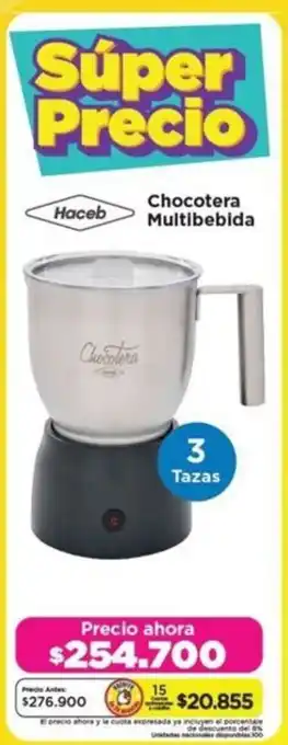 Alkomprar Haceb Chocotera Multibebida 3 tazas oferta