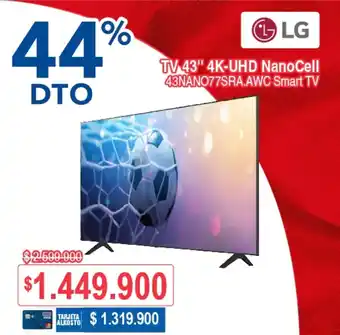 Ktronix LG TV 43" 4K-UHD NanoCell 43NANO77SRA.AWC Smart TV oferta