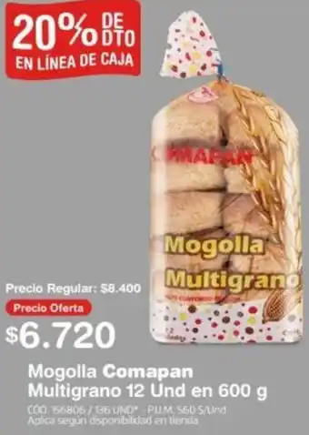 Makro Mogolla Comapan Multigrano 12 Und en 600g oferta