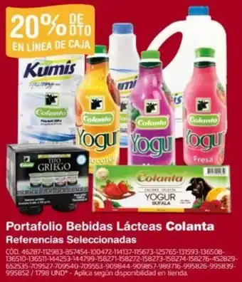 Makro Portafolio Bebidas Lácteas Colanta Referencias Seleccionadas oferta
