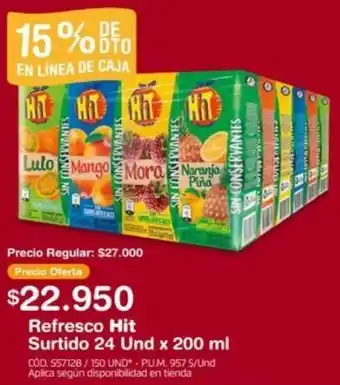 Makro Refresco Hit Surtido 24 Und x 200ml oferta