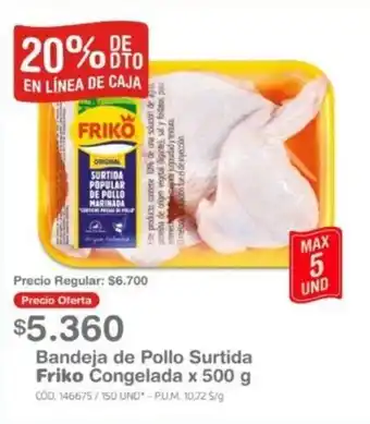 Makro Bandeja de Pollo Surtida Friko Congelada x 500 g oferta