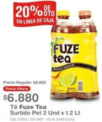 Makro Té Fuze Tea Surtido Pet 2 Und x 1.2lt oferta