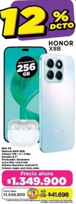 Alkomprar HONOR X8B 256GB oferta