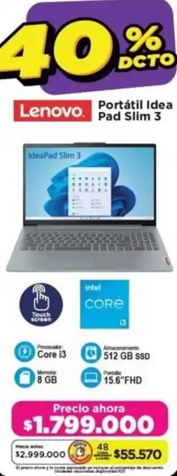 Alkomprar Lenovo Portátil Idea Pad Slim 3 oferta
