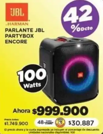 Alkomprar JBL PARLANTE JBL PARTYBOX ENCORE 100w oferta