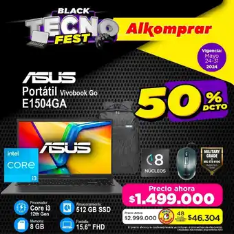 Alkomprar ASUS Portátil Vivobook Go E1504GA oferta