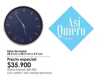 Panamericana Reloj de pared, 28.5 cm x 28.5 cm x 4.9 cm oferta