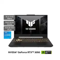 Falabella Portátil Gamer ASUS TUF F15 | GeForce RTX 3050 | Intel Core i5 | 8GB de RAM | 512GB SSD de almacenamiento | Windows 11 |15.6 oferta