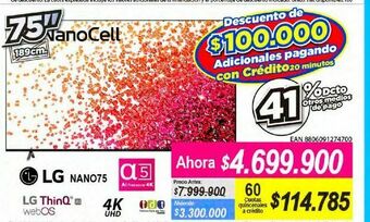 Alkomprar Smart tv lg 75 " oferta