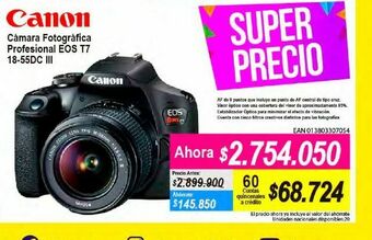 Alkomprar Cámara de fotos canon profesional eos t7 oferta