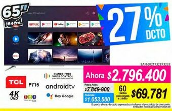 Alkomprar Smart tv tcl 65" oferta
