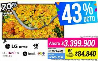 Alkomprar Smart tv lg 70" oferta