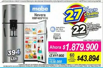 Alkomprar Nevera mabe rmp405fycu oferta