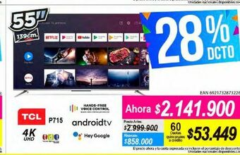 Alkomprar Smart tv tcl 55" oferta