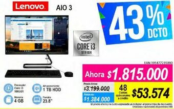 Alkomprar Computador de mesa lenovo aio 3 oferta