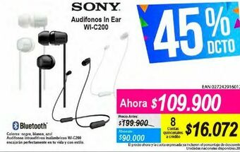 Alkomprar Audífonos sony in ear wi-c200 oferta