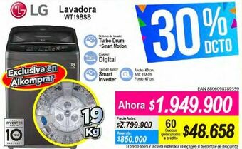Alkomprar Lavadora lg wt19bsb oferta